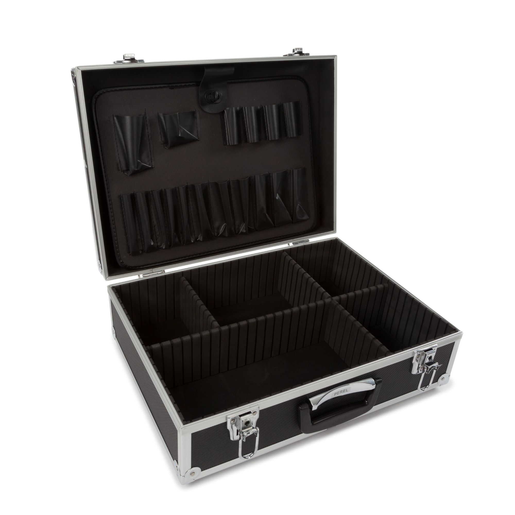 PEREL -1819-N -Mallette à Outils -Aluminium Noir